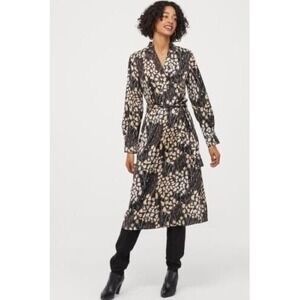 Richard Allen ‎ x H&M Print Women's Dress Geometric Long Sleeve Silky Size 6